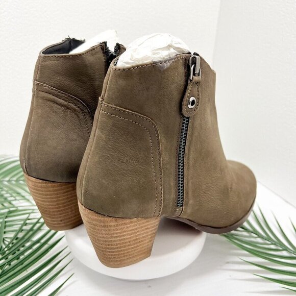 Diba Women's Taupe Brown Sequoia Suede Leather Block Heel Booties Size 8.5 - Picture 7 of 13